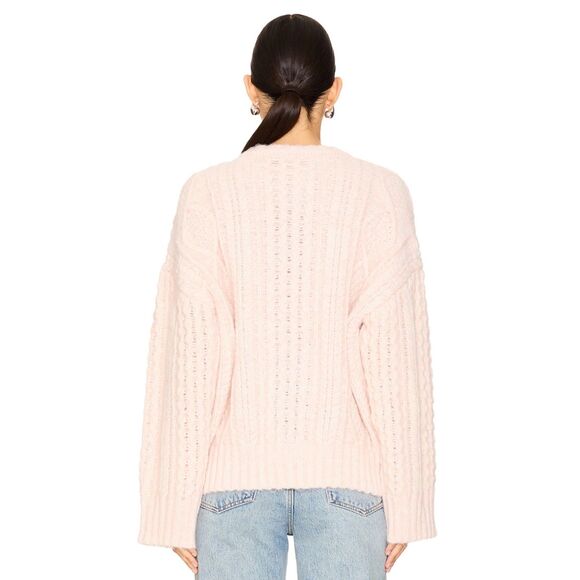 Revolve Tularosa Isla Cable Sweater | Light Pink | Size M - Picture 2 of 6